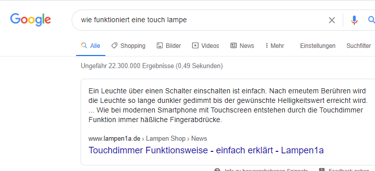 google suche wie funktioniert touch lampe